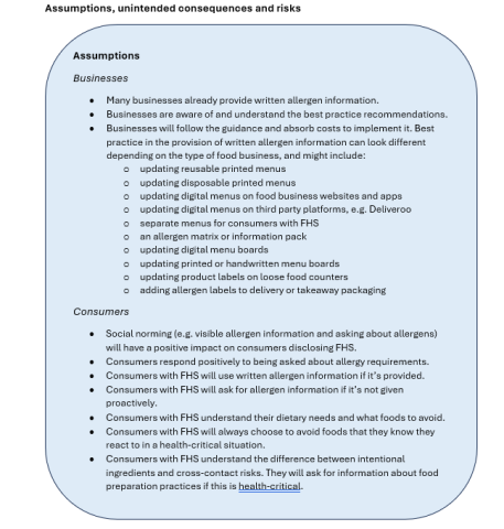 Assumptions, unintended consequences and risks 
